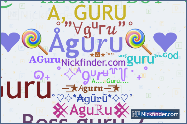 Surnoms et noms élégants pour Aguru - Nickfinder.com