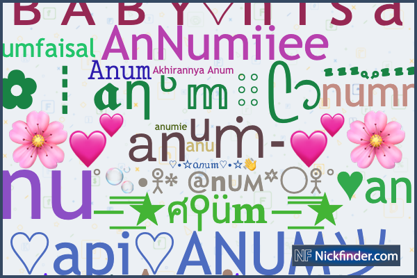 Nicknames for Anum: annu, 𝙰𝚗𝚞𝚖, AnNumiiee, ♡api♡ANUMツ, Anie