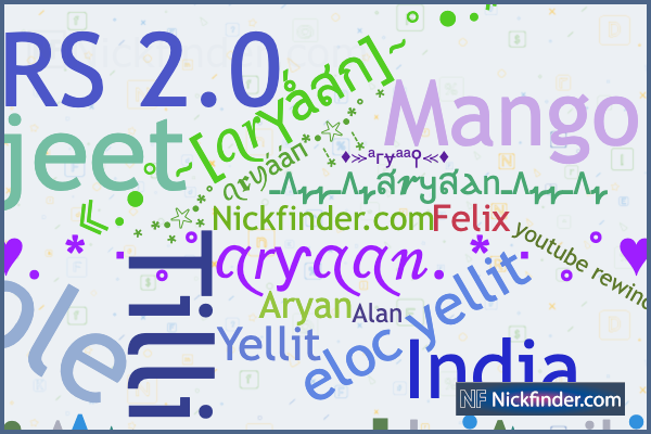 Nicknames and stylish names for Aryaan - Nickfinder.com