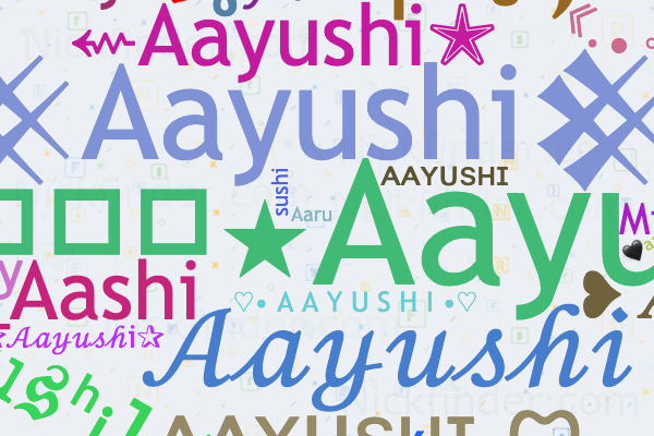 Nicknames for AyushiIshu: Ayushi ♥️ Ishu, Ayanshi, Ayushi tadhani, Ayushi  Rai, ⌁AץuͥshͣiͫIshu⌁