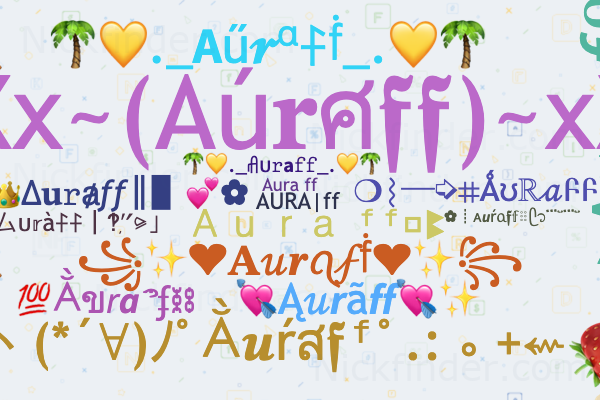 Apelidos para Auraff: 亗ㅤAURAㅤFF, Aura ᶠᶠ⸙ꔪ