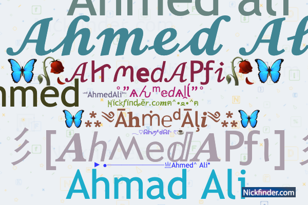 Beautiful Stylish Name Ahmad Two Languagesenglish Stock