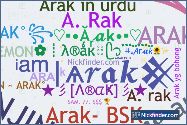 Nicknames for Arak AR Arak Arak yg bohong Arak yang