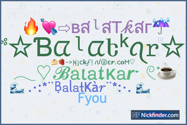 ♡ Nicknames for Nepbibek: ༄ᴺᵉᵖ᭄✿bibek☆, Nep〆