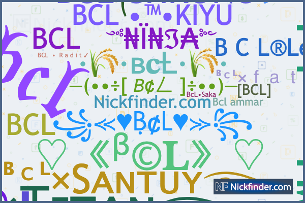 BCLのニックネームとスタイリッシュな名前 - Nickfinder.com