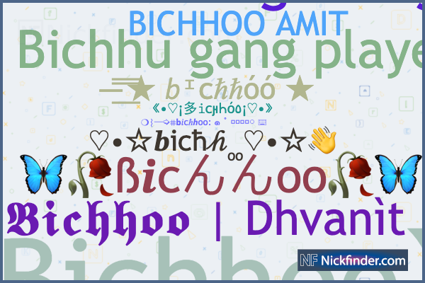 nickfinder nicknames bichhoo