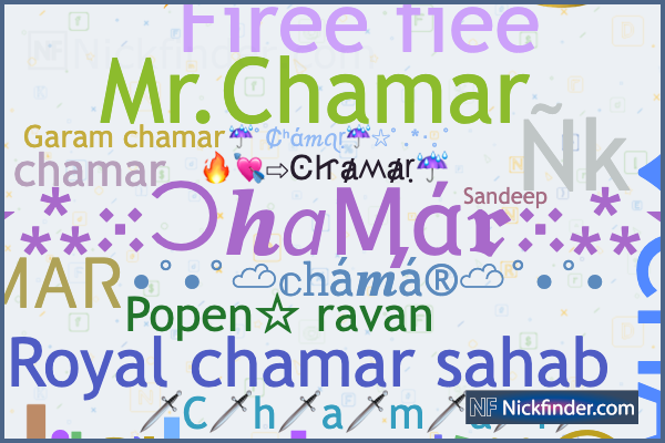 Chamar के लिए उपनाम: ꧁༒☬Chamarℜ•ji