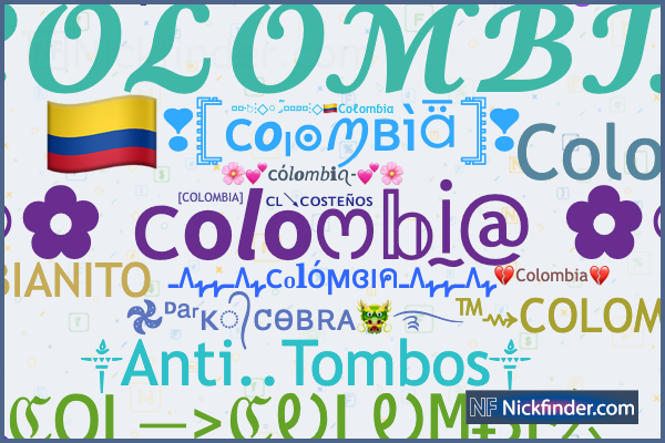 ♡ Nicknames for Colombia: RT ᴄᴏʟᴏᴍʙɪᴀɴᴀシ