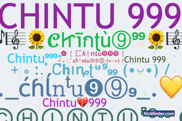 Nicknames for Mrchintu: ꧁☆Mr°᭄🅲🅷🅸🅽🆃🆄࿐☆꧂, MR᭄Chintuᴮᵒˢˢ, ꧁༒☆MR CHINTU☆༒꧂,  ➳ᴹᴿ°᭄❖ Chintu࿐, ꧁𓊈𒆜çhîñtû𒆜𓊉꧂