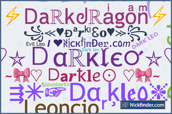 Nicknames for Darkblade: ☬☆꧁࿇Ðɑʀҟɮʟǟɖɛ࿇꧂☆☬, ĐᴀʀᴋㅤƁʟᴀᴅᴇ