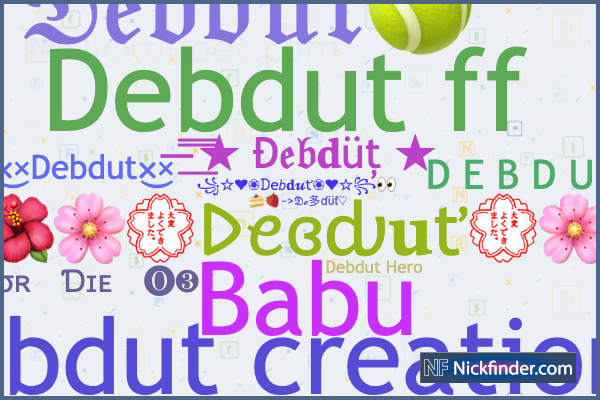 Nicknames for Debdut: D҉E҉B҉D҉U҉T҉, 𝔇𝔢𝔟𝔡𝔲𝔱