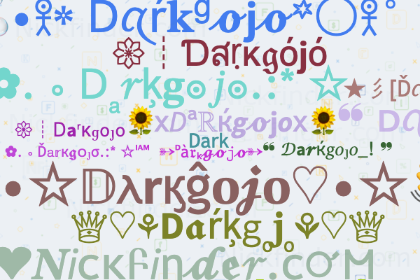 Nicknames for Darkgojo: ƊᴀʀᴋメGᴏᴊᴏ, DARK〲GOJO࿐⛄, Gojo, DARK冬G 𝙾 𝙹 𝙾 亗, D ...