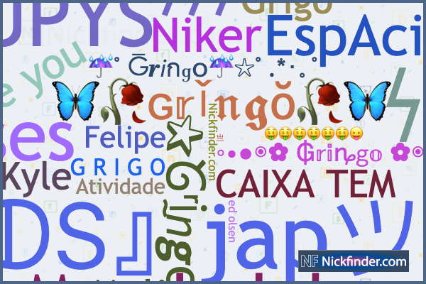 Gringa ― Nome e Nick personalizado para copiar