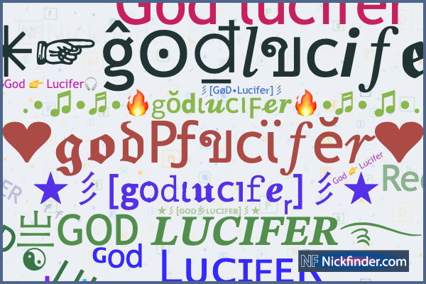 Nicknames for Wolfgod: ❌❌ᙡѺᒪℱ⌁ᴳᵒᵈ一德, 👑Wolf.God👑, ᙡѺᒪℱⒼⓄⒹ❚·══·❚, ᴡʜɪᴛᴇ  ꧁ᙡѺᒪℱ꧂god, ꧁ᙡѺᒪℱ꧂ᴳᵒᵈ一德