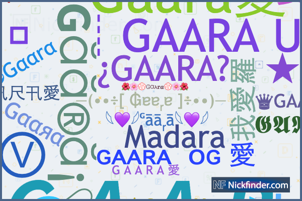 Nicknames for Gaara: Gaara愛, GTSㅤGAARAㅤ愛, G 么 A R A, 彡