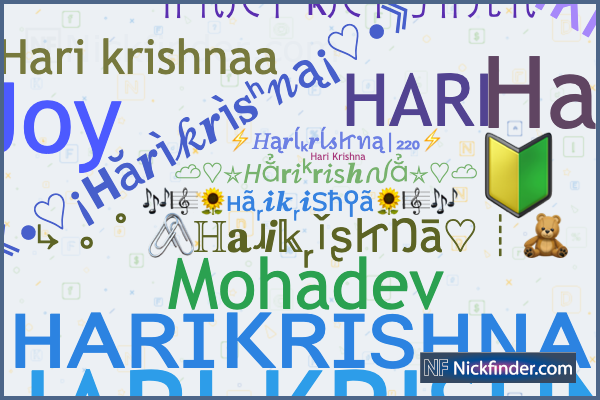 Nicknames and stylish names for Harikrishna - Nickfinder.com