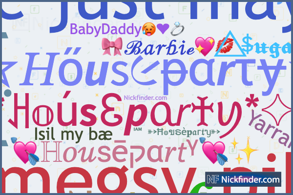 Funny best sale houseparty names