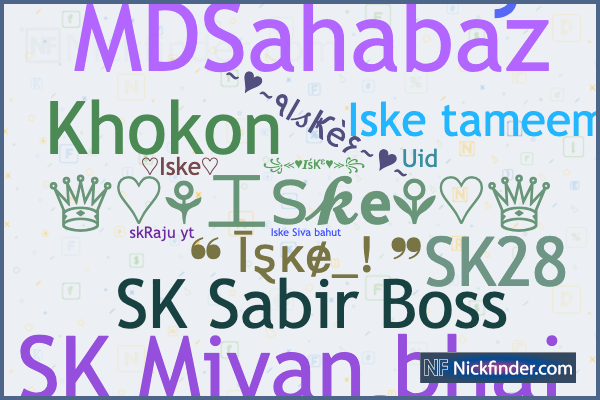 Nicknames for Iske: SK Sabir Boss, Khokon, MDSahabaz, SK Miyan bhai, Iske  tameem