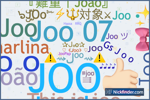 Nicknames and stylish names for Joo - Nickfinder.com
