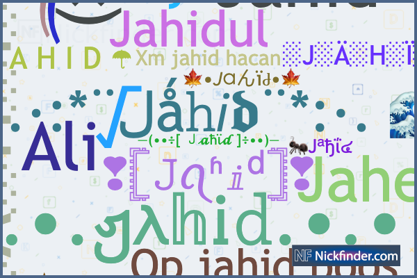 Jahid के लिए उपनाम: ꧁☆☬Jahid☬☆꧂, ༄✿·J·Ä