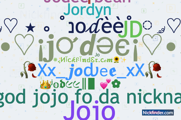 Nicknames for Jodee: Jojo, DeeDee, Jordyn, Jodee bean, JD