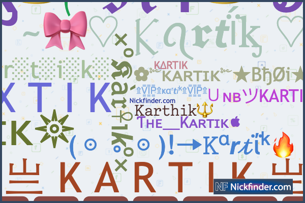 Kartik लोगो | ज्वलंत पाठ से मुक्त नाम डिजाइन उपकरण