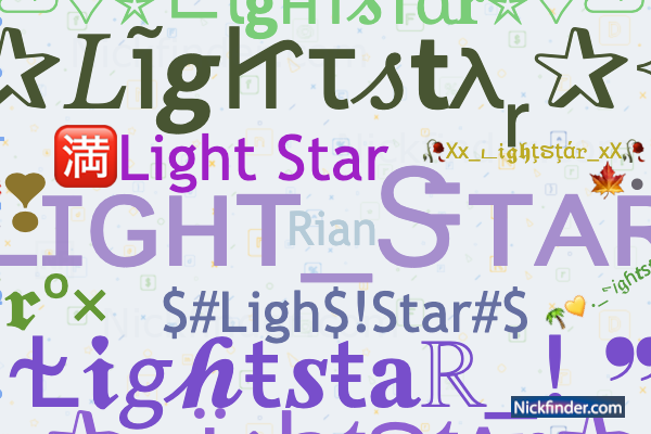 Nicknames and stylish names for Lightstar - Nickfinder.com