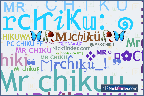 ^..^♩ Nicknames for Mrchiku: ❖ᴹᴿ°᭄✿Cђikบ, 𒆜MR❖CHIKU, ᴹᴿメChiku