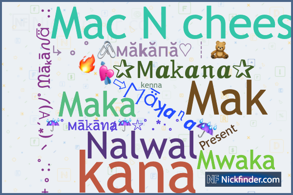 Nicknames for Makya: Kya, Mac, MK, Ky, Mⱥ͢͢͢ky𝕒