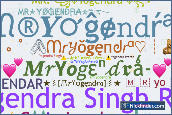 nickfinder nicknames mryogendra