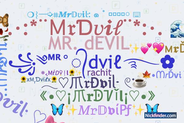 nickfinder nicknames mrdvil stylish