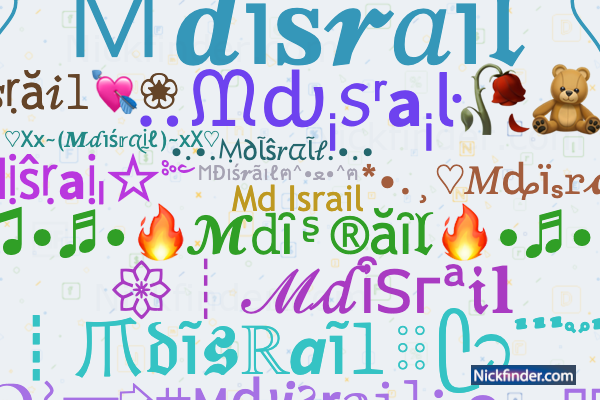 Ⓜ️ Nicknames for Mdisrail: Md. Israil, Md israil boss, Md