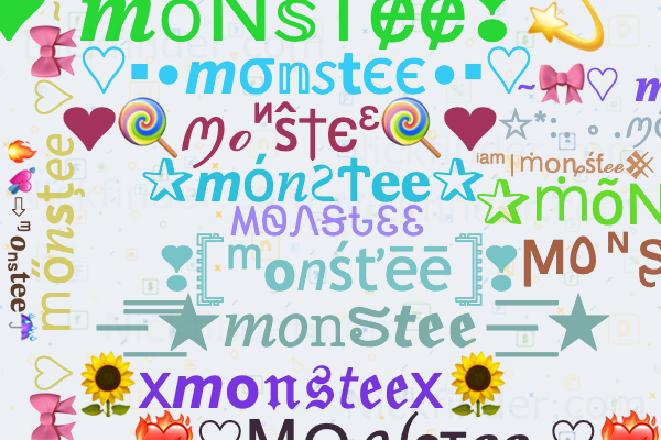 الأسماء المستعارة والأسماء الأنيقة لـ Monstee - Nickfinder.com