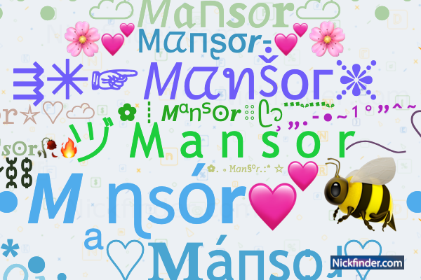 Nicknames for Mansor: ヅ M a n s o r, Vertical, ᴮᵒˢˢ