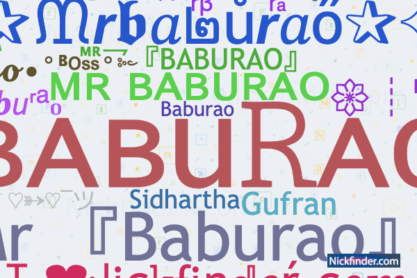 nickfinder nicknames mrbaburao