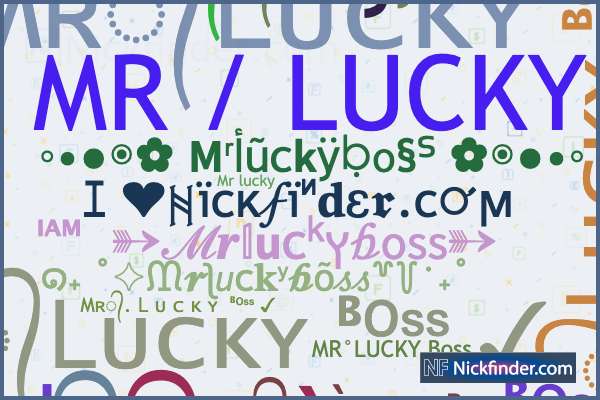 Nicknames for Mrluckyboss: Mr.☯᭄