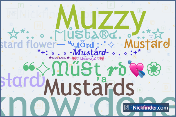 Soprannomi e nomi di stile per Mustard - Nickfinder.com