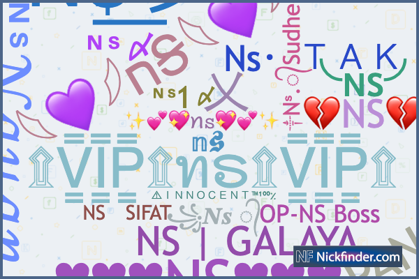 Ns के लिए उपनाम: ᶰˢ〆, 『Ns』, ~NS~♡LOVER