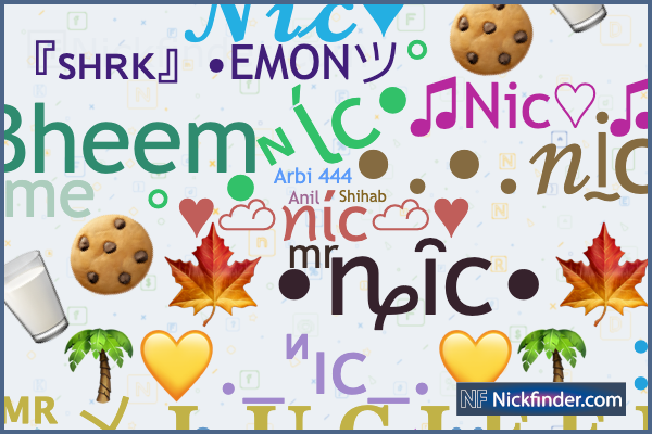 Nicknames for Niks: ༺꧁ ❈ Nik's ❈ ꧂ ༻, ☆彡ɴɪᴋⓢ彡☆, : )ㅤᎷㅤ333, PISTOLA, >:V