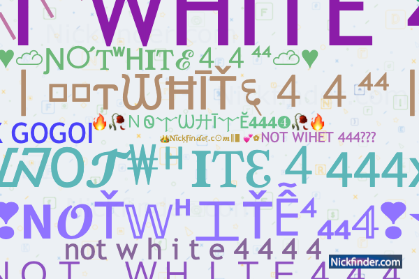 Nicknames for Whi: 𝚆𝙷𝙸𝚃𝙴→999→7☆, 𝐖𝐇𝐈𝐓𝐄 𝟒𝟒𝟒, WHITE 🤍 FF, White  999, White