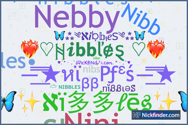 Nicknames for Nibbles: •★ηιввℓєѕ★•, ☁️ ɴɪʙʙʟᴇs, ᥒĭᏰᏰɩəꗟ, nibs, Nebby