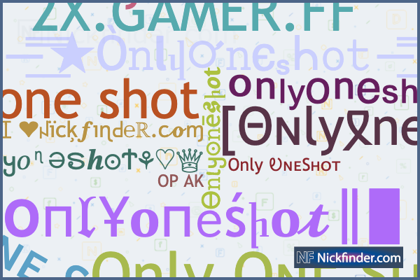 Nicknames for Onlyoneshot: ᴼᴺᴸᵞ Oɴᴇ Sʜᴏᴛ
