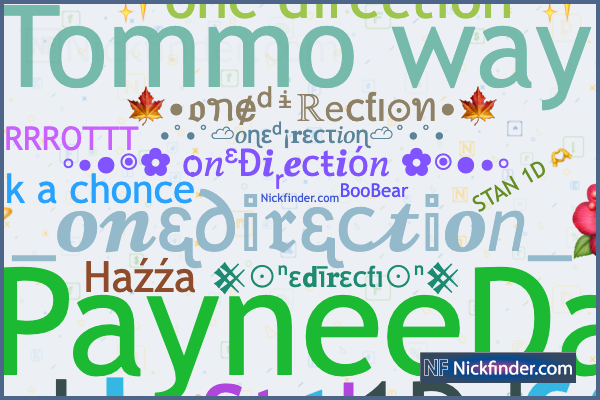 one direction names into words