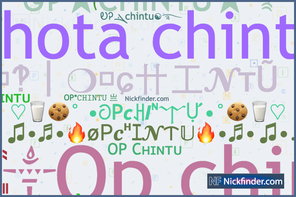 ♡ OPCHINTU के लिए उपनाम: ༺ᏫᎮ☆CHINTU☆࿐, ᎧᎮ᭄