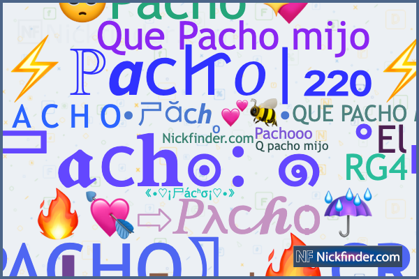 Nicknames and stylish names for Pacho - Nickfinder.com