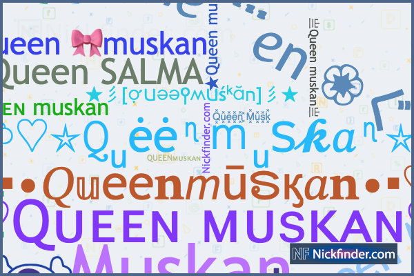 Nicknames for Myqueen: 🔐💖My qůëęñ💖🔐, ꧁༒♛myQueen ♛༒꧂,  ᴹʸQᥙᥱ֟፝ᥱnﮩ٨ـﮩﮩ٨ـ🌱, ｡☆👑Mʏ Qᴜᴇᴇɴ👑, 👑Mʏ Qᴜᴇᴇɴ❤️💍