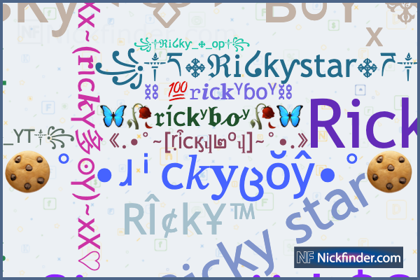 Rickyboyのニックネームとスタイリッシュな名前 - Nickfinder.com