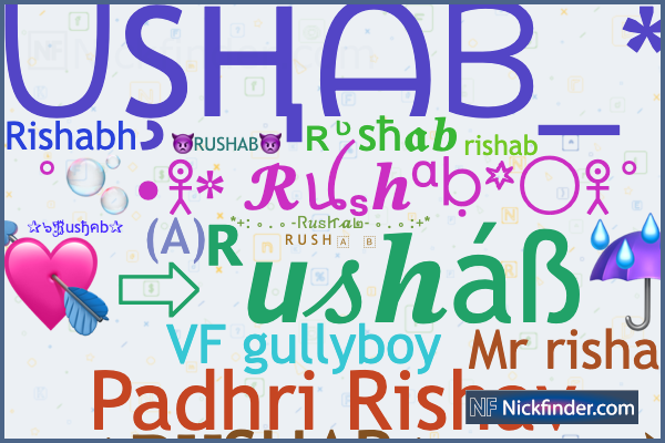 Nicknames and stylish names for Rushab - Nickfinder.com