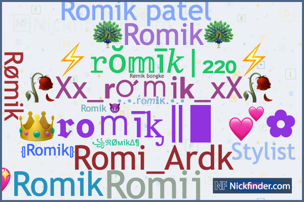 Apodos y nombres elegantes para Romik - Nickfinder.com