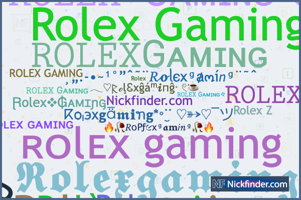 Nicknames for Rolexgaming